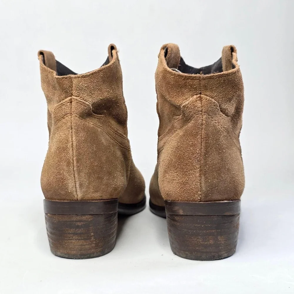 Diba True Moon River Western Ankle Boots Women's 7.5 M Tan Brown Suede Shoes